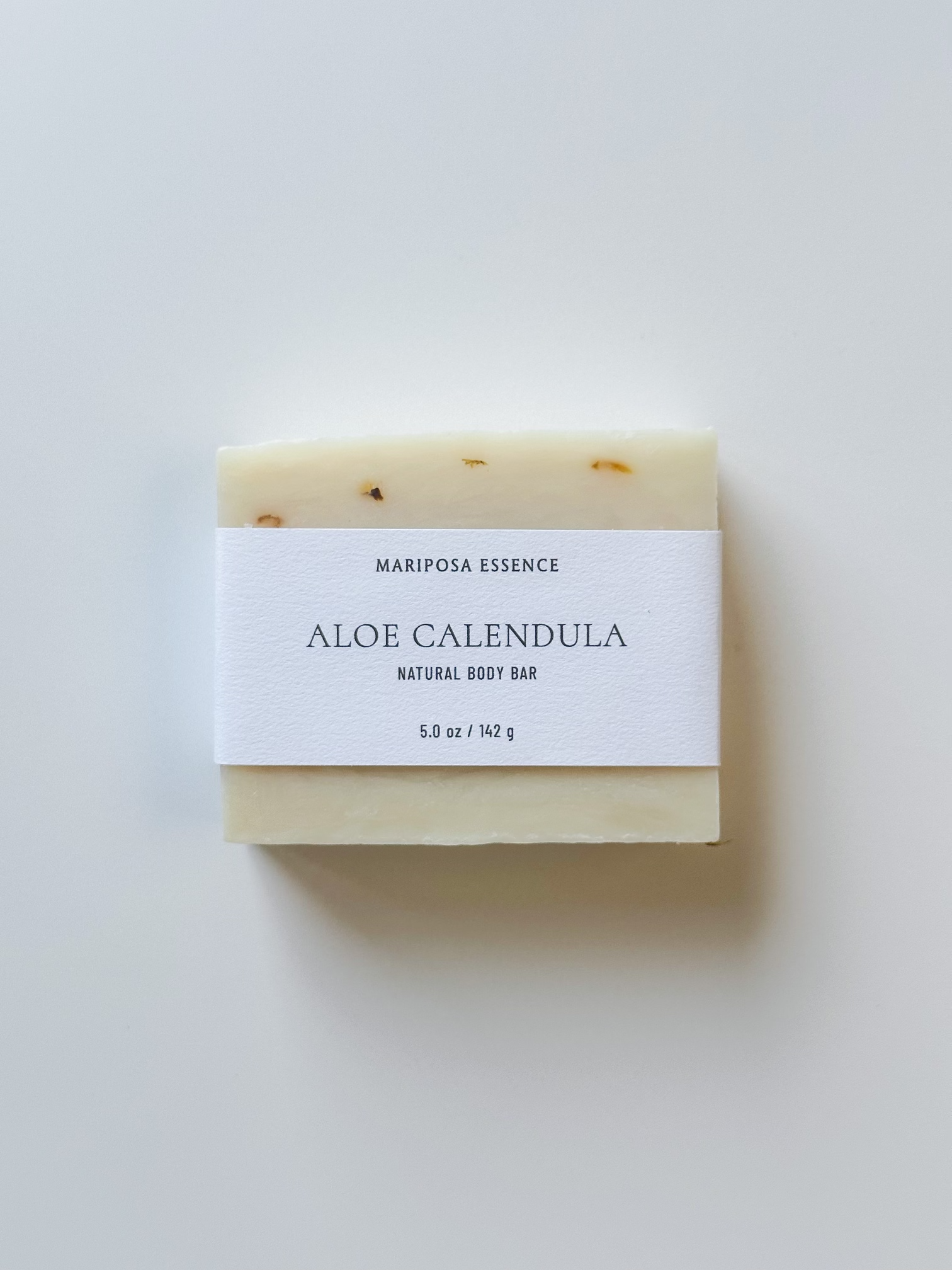 Aloe Calendula body bar blended with aloe and crushed calendula flowers.