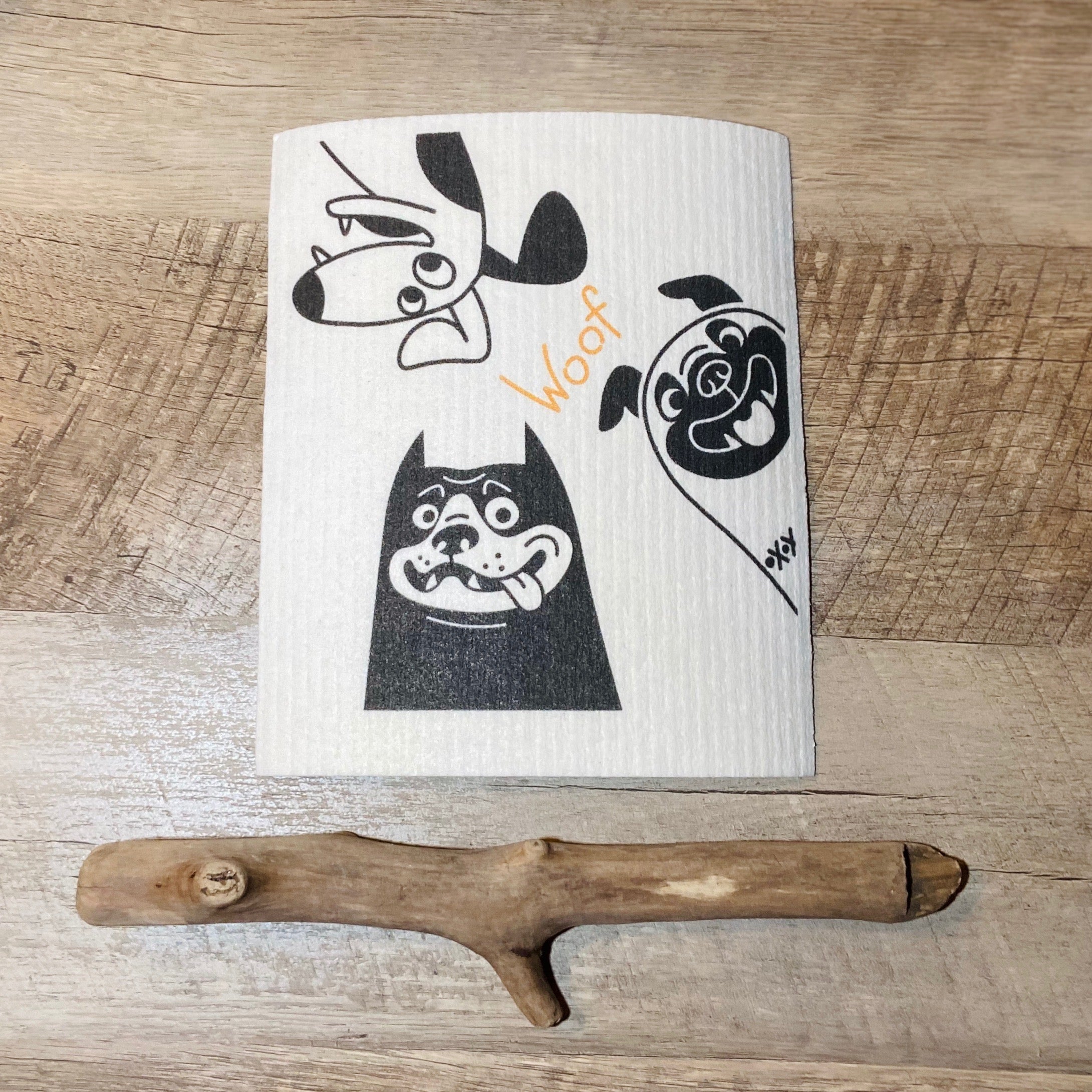 Silly dogs natural cloths with rustic background