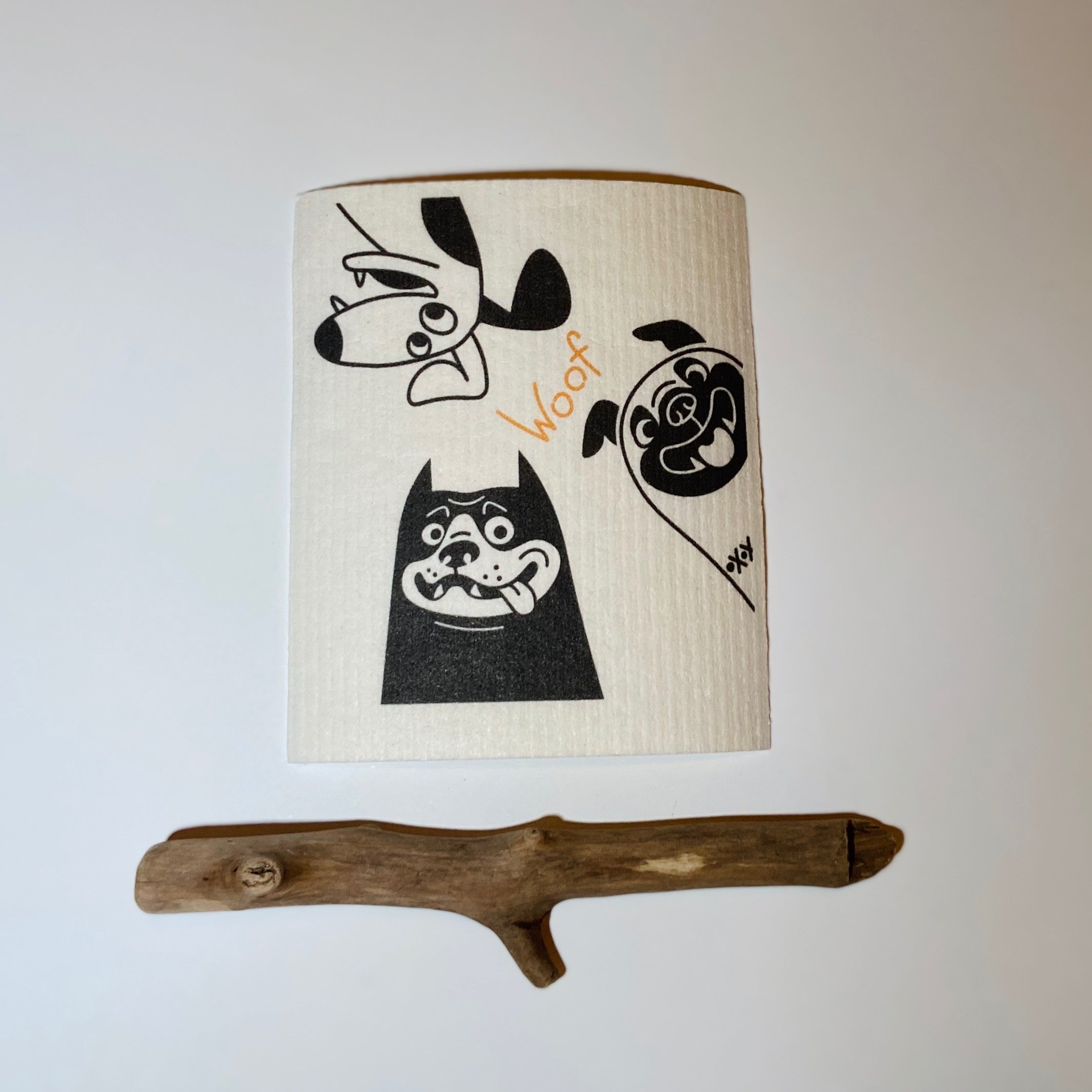 Silly dogs natural cloths with white background