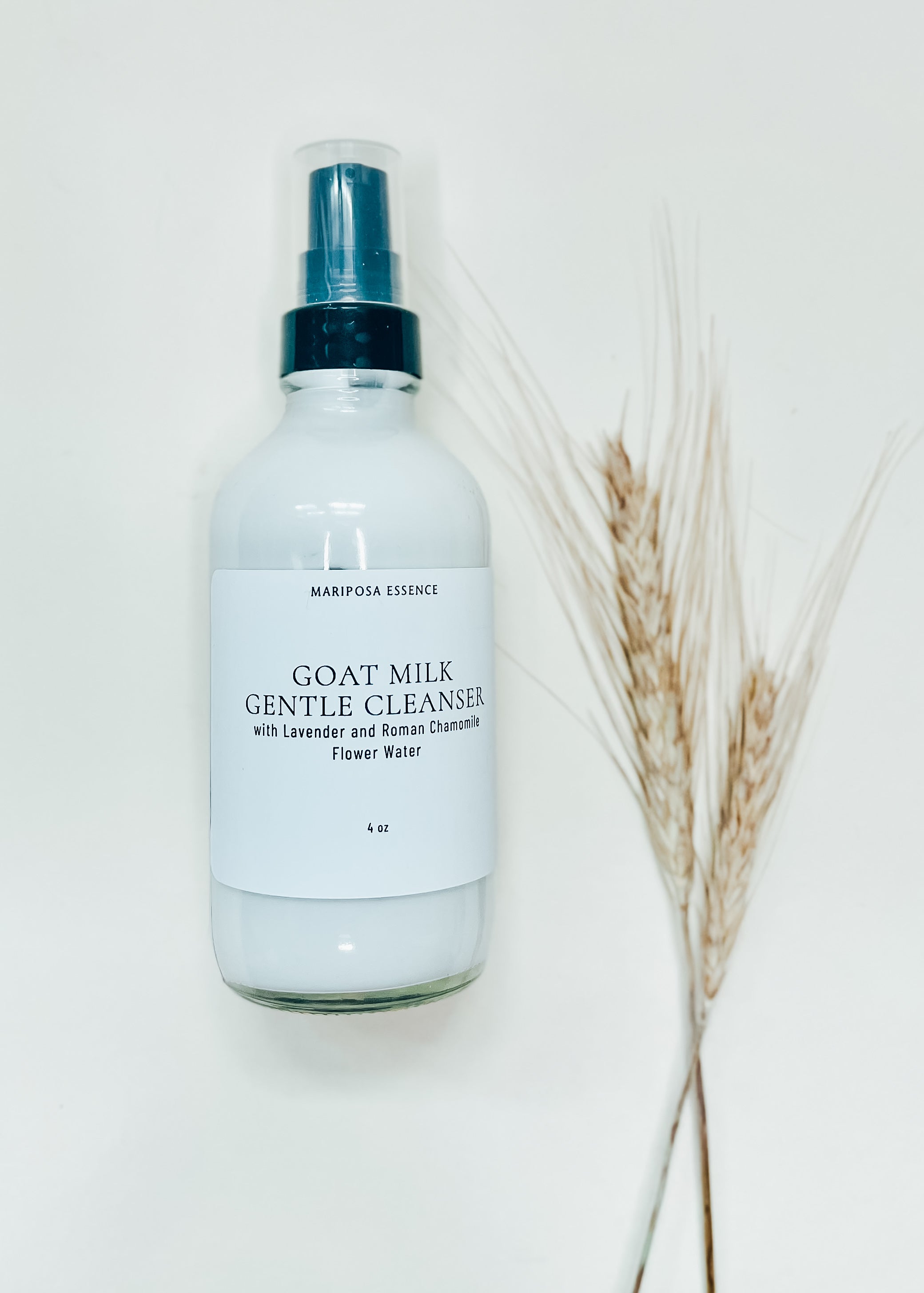 Goat Milk Gentle Cleanser in a bottle with pump.