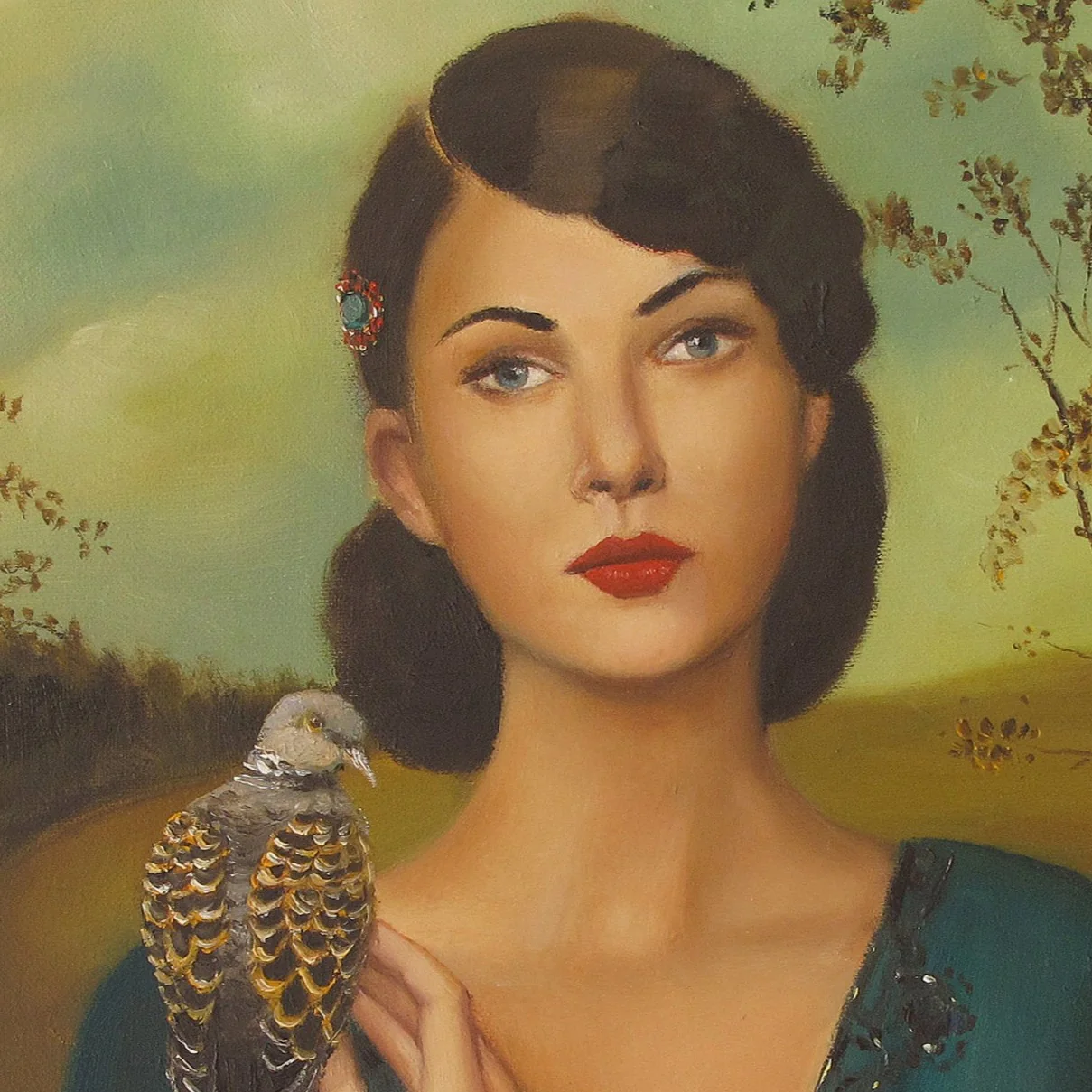 Janet Hill Elspeth with her turtledove