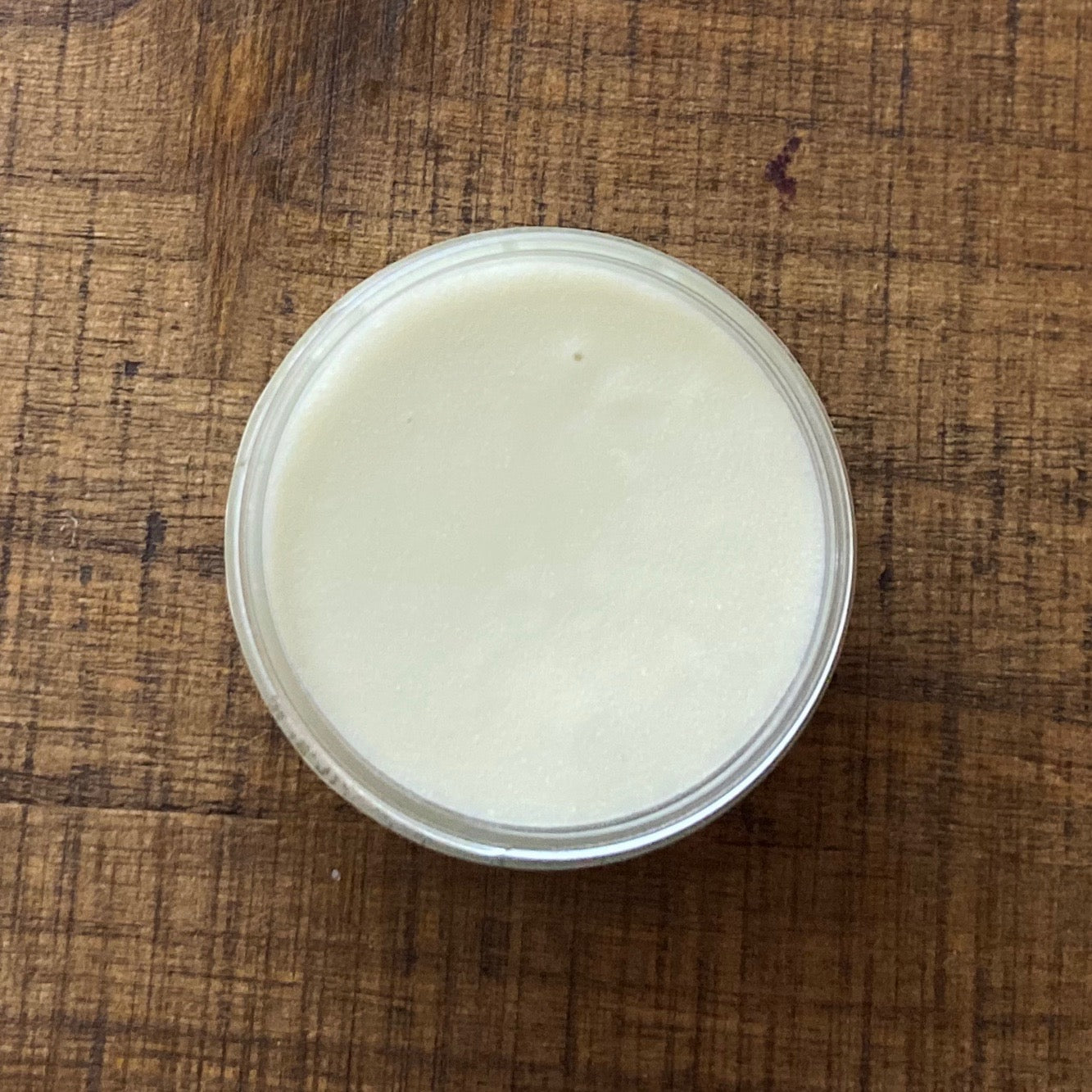 Look at the inside of the jar, creamy balm